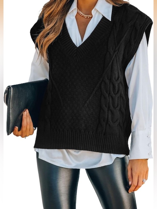 Dokotoo Sweaters - V-Neck Cable Knit Sweater Vest